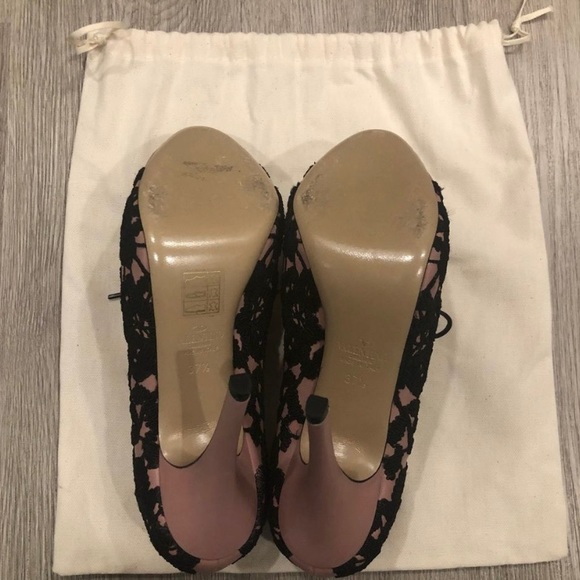 VALENTINO GARAVANI Peep Toe Floral Embroidered Ankle Boots Size 37.5 - Picture 7 of 10